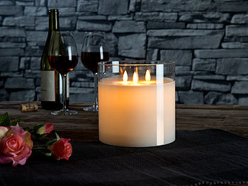 5er SET LED Kerze im Glas Safety Candle Teelicht LEDs 