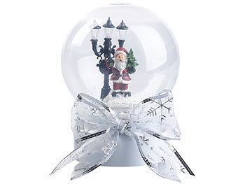 ber/ührungsaktiv Schneekugeln infactory Glaskugel: Schneekugel mit singendem Weihnachtsmann LED-Laterne