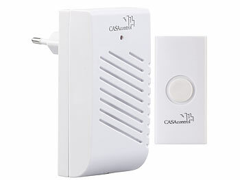 Türglocke: CASAcontrol Steckdosen-Türklingel mit Funk-Klingeltaster und 16 Klingeltönen, 30 m
