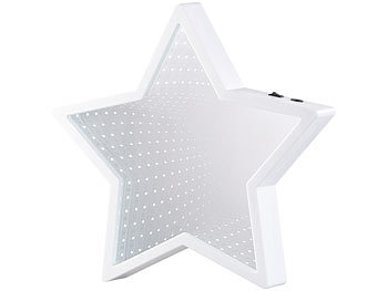 Lunartec 2er Pack Sternförmiger Unendlichkeitsspiegel, 60 weiße LEDs,