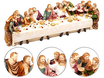 Deko-Abendmahlszene aus Polyresin, mit 13 handbemalten Figuren / Weihnachtsdeko