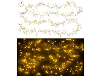 Cluster Lichterkette Außen 2x Weihnachtsbeleuchtung warmweiß Büschellichterkette