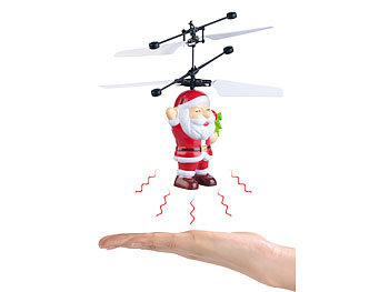 Fliegender Nikolaus: Simulus Selbstfliegender Hubschrauber-Santa mit bunter LED-Beleuchtung