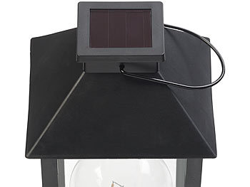 Lunartec Solar-Laterne mit LED-Glühbirne, Dämmerungs-Sensor & Akku, 5 lm, IP44