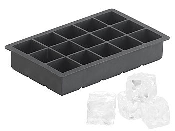 Eiswürfelbehälter: PEARL Silikon-Eiswürfelform für 15 kleine Eiswürfel je 3x3x3cm, 500ml