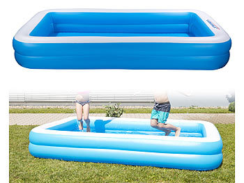 Swimmingpool: Speeron Aufblasbares Jumbo-Planschbecken, 305 x 183 x 51 cm, blau-weiß