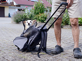 Sweetypet 2in1-Hunde-Trolley und Rucksack mit Sichtfenster, bis 8 kg, anthrazit