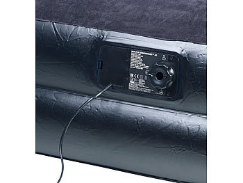 Semptec Selbstaufblasendes Doppel-Luftbett mit Kopfkissen & integrierter Pumpe