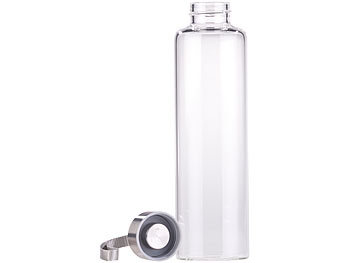 PEARL 3er Set Trinkflasche aus Borosilikat-Glas, 550 ml, BPA-frei