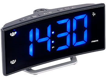 Funkwecker Snooze Alarm Tischuhr mit Projektion LCD Radiowecker Funkuhr LED,USB 