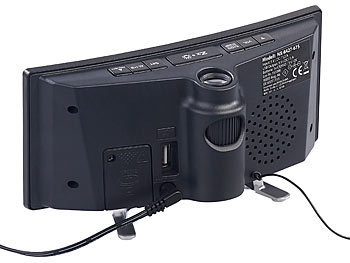 auvisio Projektions-Radiowecker mit Curved-Display, Dual-Alarm & USB-Ladeport