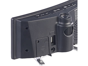 auvisio Projektions-Radiowecker mit Curved-Display, Dual-Alarm & USB-Ladeport