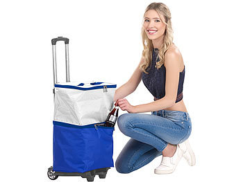 2in1-Einkaufs-Tasche mit abnehmbarem Trolley und Kühltasche