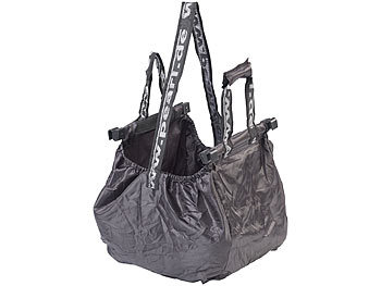 PEARL Einkaufswagen-Tasche mit Befestigungs-Clips und Schultergurt, 20 Liter
