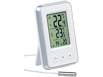 LCD Digital Innen Außen Temperatur Thermometer Hygrometer Uhr Luftfeuchtigkeit 