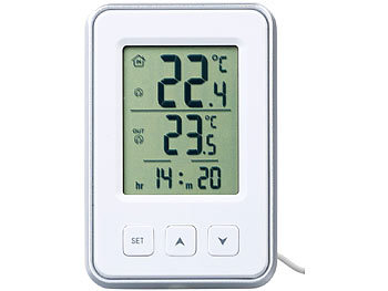 Fenster-Thermometer 2er-Set Digitale Thermometer & Hygrometer mit Außensensoren 