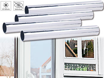 9,21€/m² Fenster Spiegelfolie 4 m x 61 cm Rollenbreite Außenmontage UV Schutz 