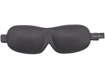 PEARL 2er-Set 3D-Schlafmasken mit Ohrstöpseln & Aufbewahrungstasche, schwarz