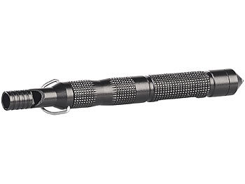 PEARL Tactical Pen: 3in1-Feuerstarter, Notfall-Pfeife & Glasbrecher mit  Alu-Gehäuse, 21 g (Signalpfeife)