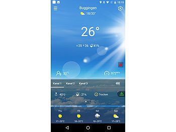 infactory 3er-Set Wetterstation-Datenlogger für iOS & Android mit Bluetooth