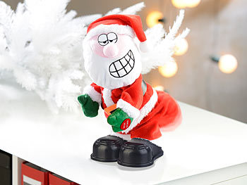 infactory Singender und twerkender Weihnachtsmann, 30 cm