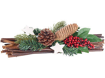 Britesta 2er-Set Handgefertigte Weihnachts- & Adventsgestecke, Tannenzapfen