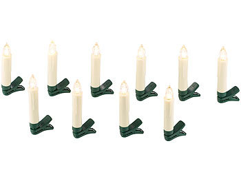 LED Kerzen Baum: Lunartec 10er-Set LED-Weihnachtsbaum-Kerzen Versandrückläufer