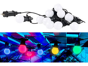 Lunartec Party-LED-Lichterkette m. 10 LED-Birnen, 3 Watt, IP44, 4-farbig, 4,5 m
