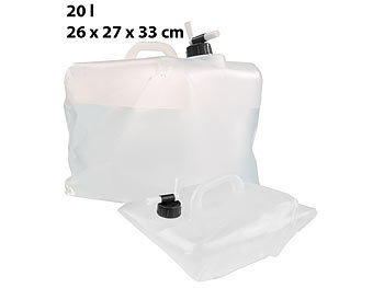 Kanister faltbar: Semptec Faltbarer Wasserkanister mit Zapfhahn, 20 Liter, ideal für Trinkwasser