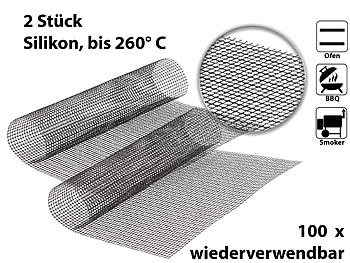 Back Silikonmatte: Rosenstein & Söhne 2er-Set Profi-Dauer-Back- & Grillmatte aus Glasfaser, antihaft