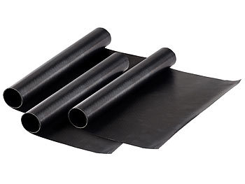 Hoshen 3 Tappetini Per Barbecue In Fibra Di Vetro 40x33cm - Antiaderenti E Riutilizzabili - Con Pennello Incluso