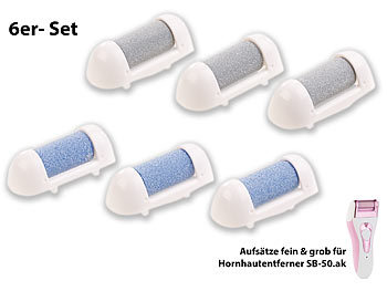 Sichler Beauty 6er-Set Hornhautentferner-Aufsätze für SB-50.ak, je 3x fein & grob