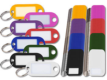 Farben sortiert Schlüsselschilder zum Beschriften 12 x Schlüsselanhänger 