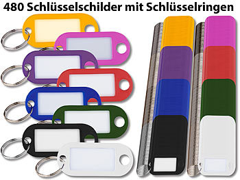42 Schlüsselschilder mit Beschriftungsfeld bunte Schlüsselanhänger von Tifler 
