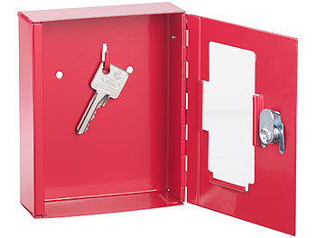 2 Schlüsseln Notschlüsselkasten Schlüsselkasten mit Glasscheibe rot inkl 