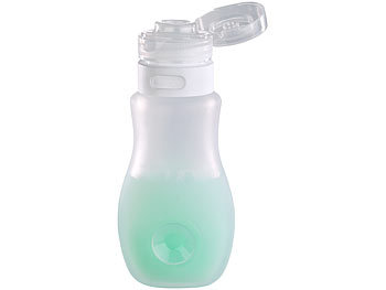 Semptec Silikon-Reiseflasche mit Saugnapf, lebensmittelecht, 89 ml, 4er-Set