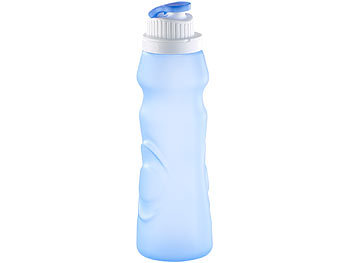 Semptec Faltbare Silikon-Trinkflasche, 550 ml, lebensmittelecht, BPA-frei