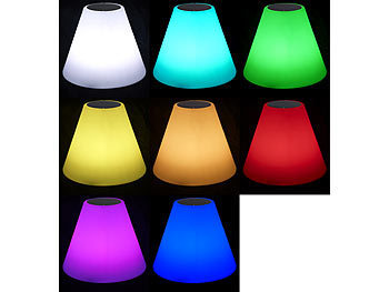 Lunartec Solar-LED-Stehleuchte, Lautsprecher, Bluetooth, 7 Farben, 50 lm, 2,4 W