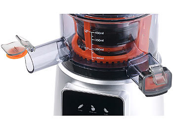 Rosenstein & Sohne Digitaler Slow Juicer & Kaltpress-Entsafter f. ganze Fruchte, 8 Progr.