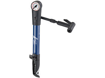 AGT Mini-Fahrradpumpe für Rennräder & Mountainbikes, Manometer bis 9 bar