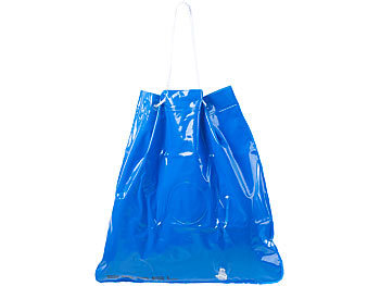 PEARL 4er-Set 2in1-Strandtaschen mit aufblasbarem Schwimmkissen, 31 x 33 cm