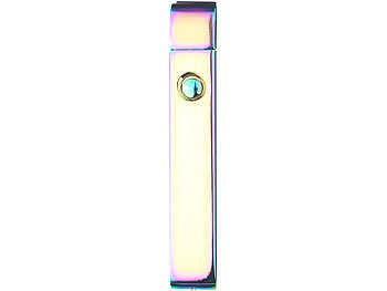 PEARL 2er Pack Elektronisches USB-Feuerzeug mit Akku, violett