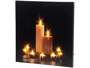 LED Leinwandbild: infactory Wandbild "Kerzenlicht" mit flackernder LED-Beleuchtung, 40 x 40 cm