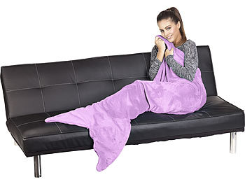 gemütliche Decke mit Fischflosse, supersoft: Wilson Gabor Weiche Meerjungfrau-Decke mit Flosse für Kinder, 140 x 60 cm, lila