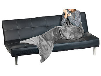 Weiche Meerjungfrau-Decke mit Flosse fÃ¼r Erwachsene, 180 x 70 cm, grau / Decke