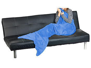 Weiche Meerjungfrau-Decke mit Flosse fÃ¼r Erwachsene, 180 x 70 cm, blau / Decke