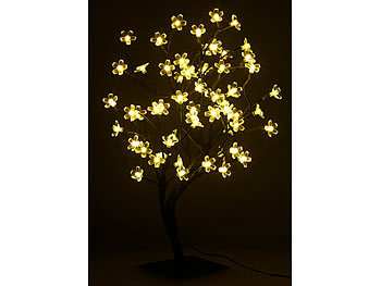 Lunartec LED Bäumchen: LED-Baum mit 64 beleuchteten Blüten, 45 cm, IP44,  für innen & außen (LED Bäumchen klein)