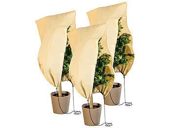 Kübelpflanzensäcke: Royal Gardineer 3er-Set Pflanzenabdeckungen als Winterschutz, 100x80cm, 80 g/m²