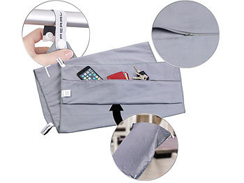 PEARL 2er-Set Mikrofaser-Sport-Handtücher mit Überzug & Tasche, 50 x 100 cm