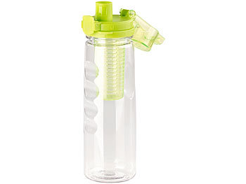 Rosenstein & Söhne Tritan-Trinkflasche mit Fruchtbehälter, BPA-frei, 800 ml, grün